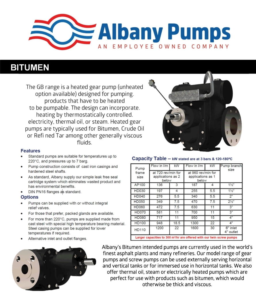 Albany Bitumen Pumps